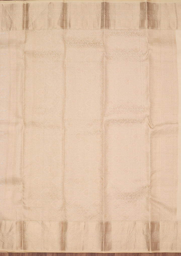 Cream Zariwork (Silver) Silk Silk_Saree