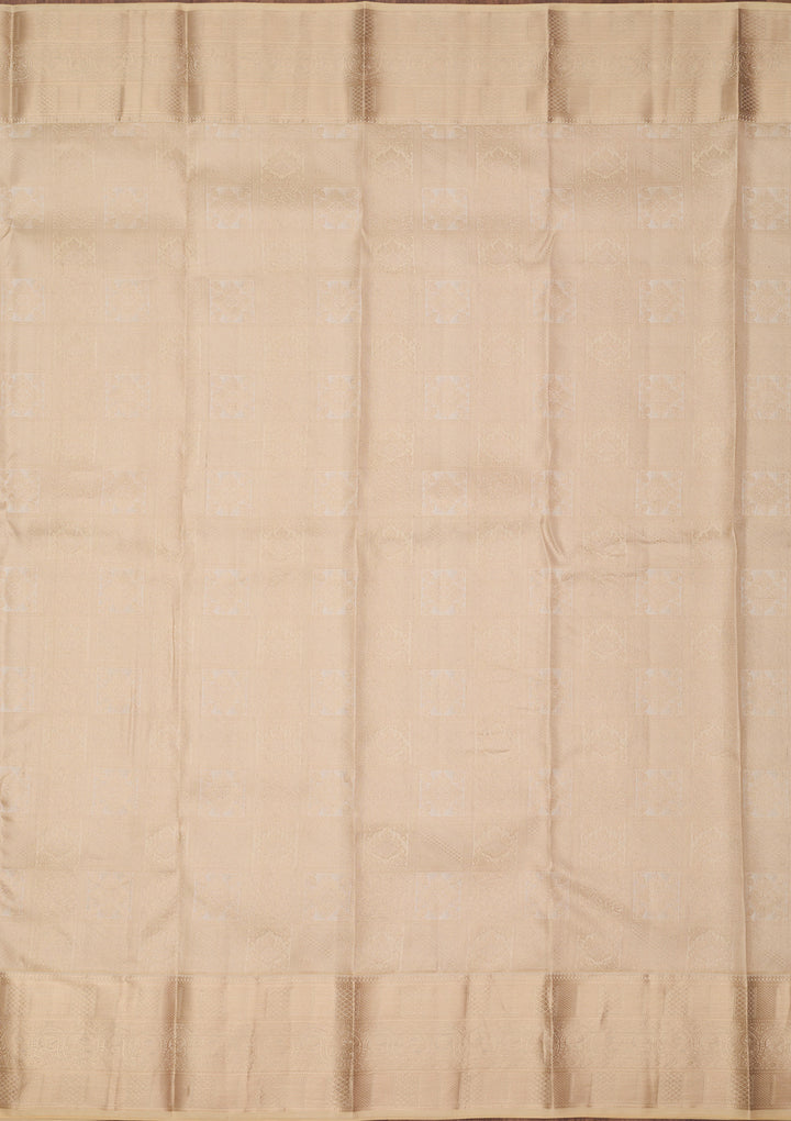 Cream Zariwork (Silver) Silk Silk_Saree