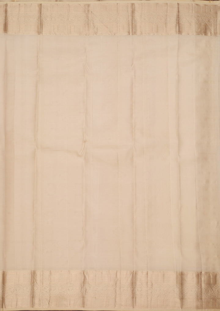 Cream Zariwork (Silver) Silk Silk_Saree