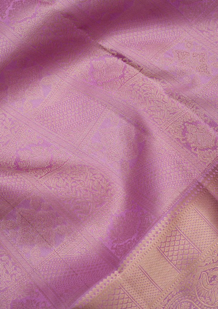 Lavender Zariwork (Silver) Silk Silk_Saree