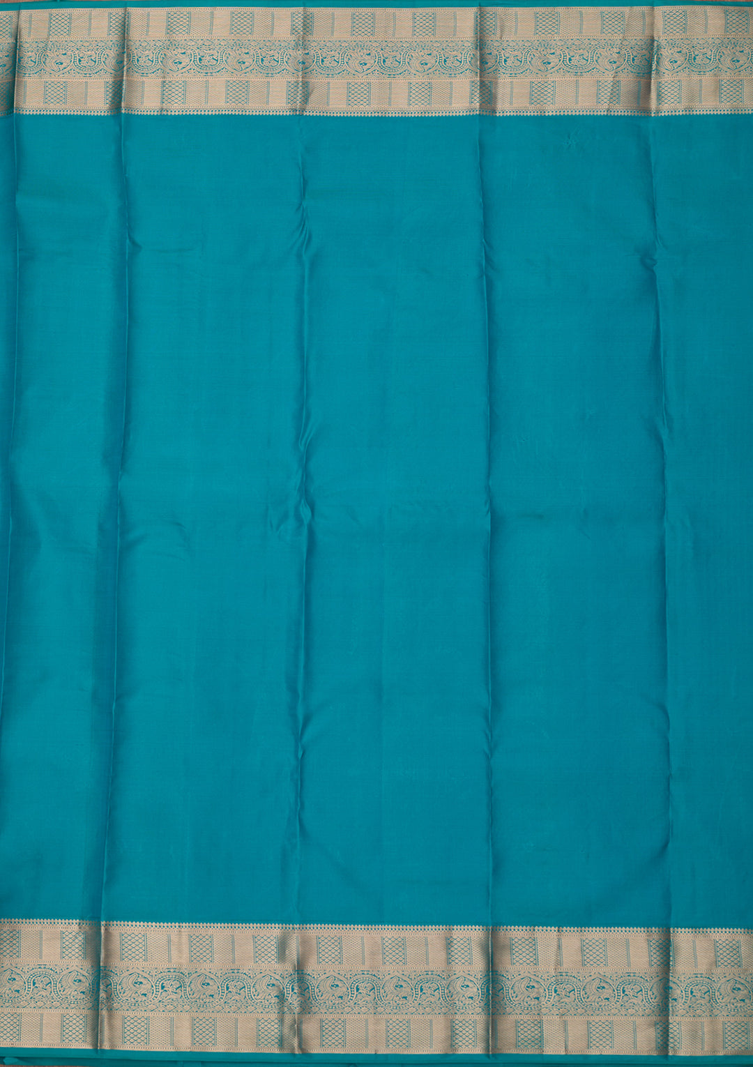 Peacock Blue Zariwork (Gold) Silk Silk_Saree