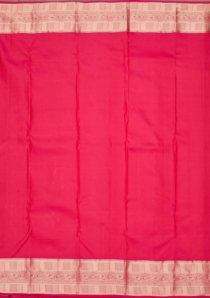 Rani Pink Zariwork Pure Silk Saree