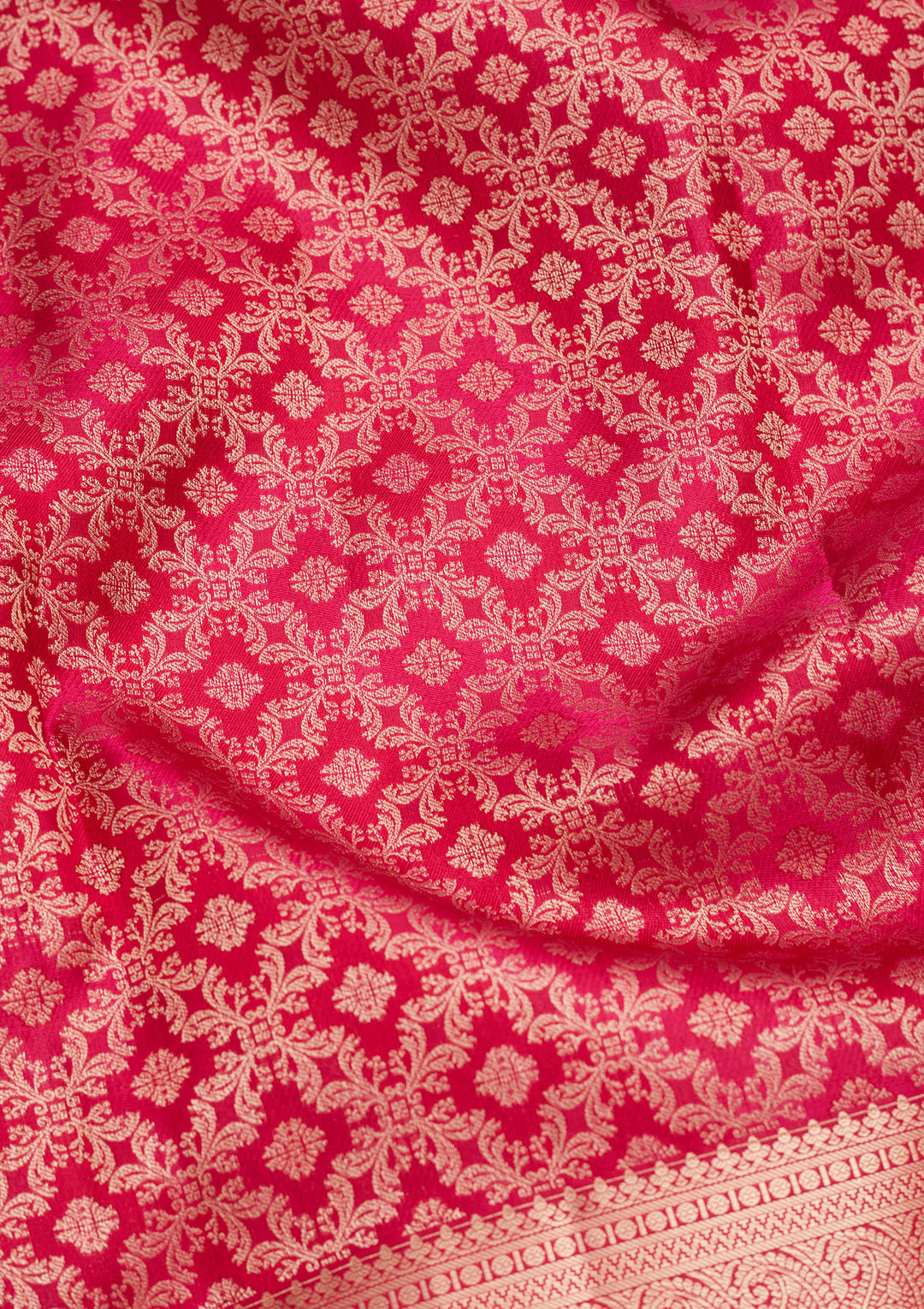 Rani Pink Zariwork Silk Saree