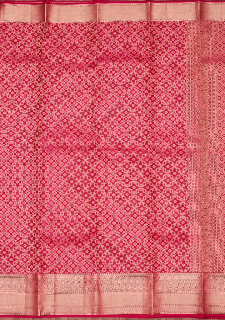 Rani Pink Zariwork Silk Saree