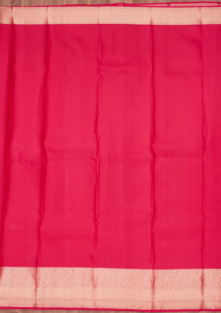 Rani Pink Zariwork Silk Saree