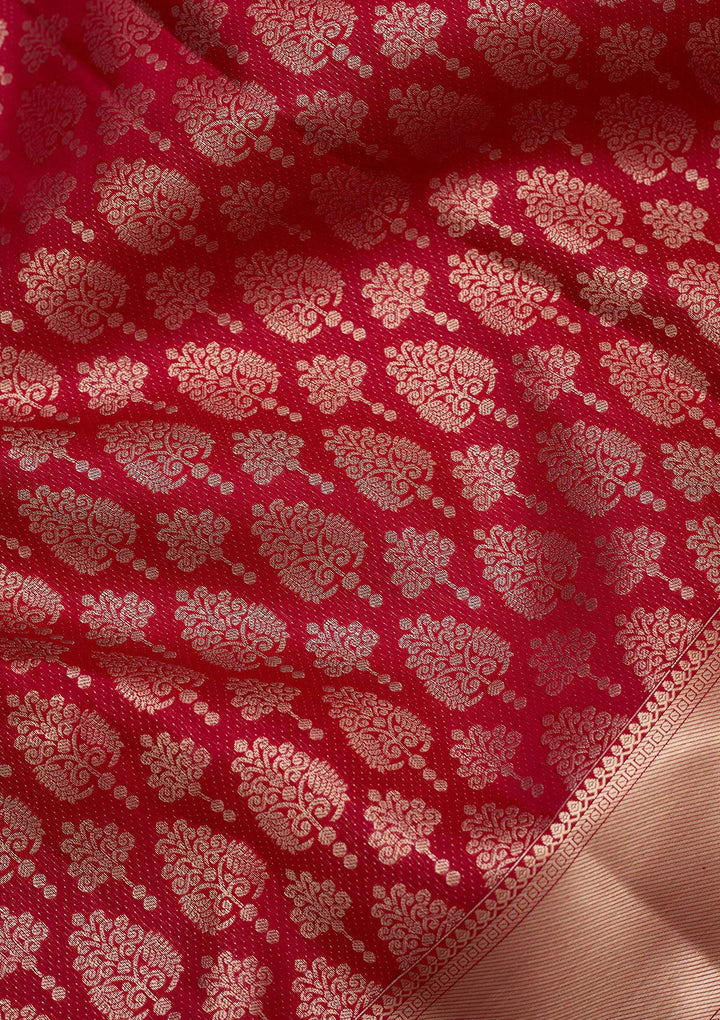 Maroon Zariwork (Gold) Silk Saree