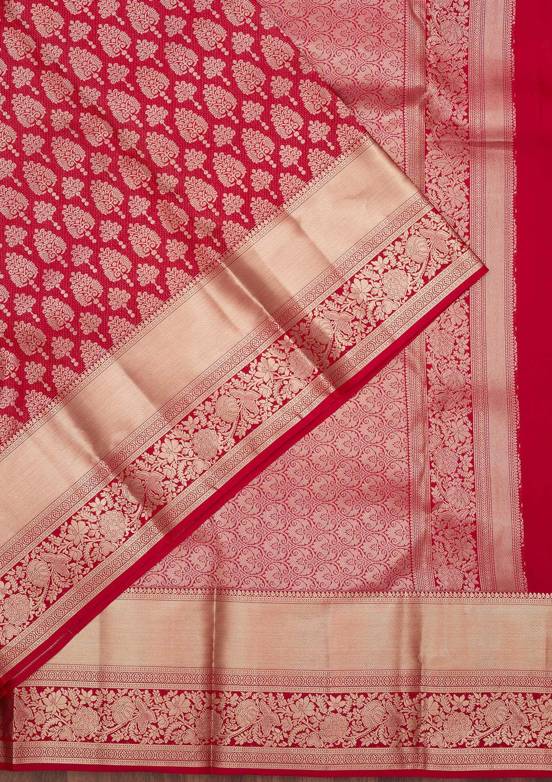 Maroon Zariwork (Gold) Silk Saree