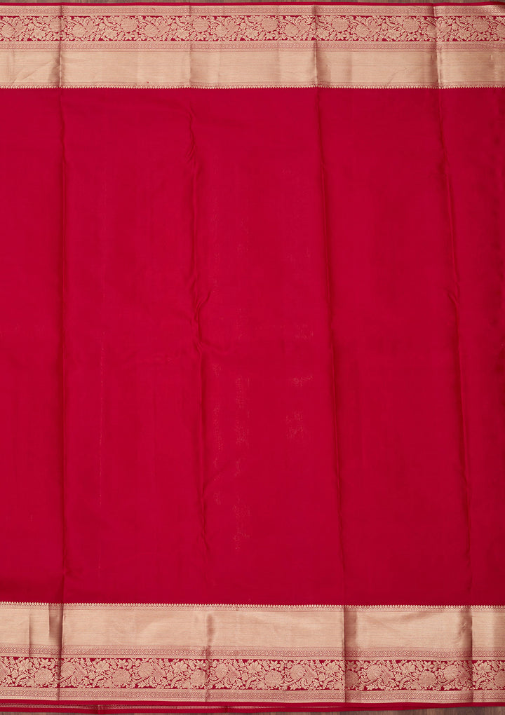 Maroon Zariwork (Gold) Silk Saree