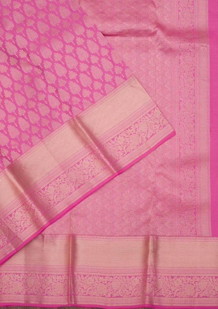 Pink Zariwork Pure Silk Saree
