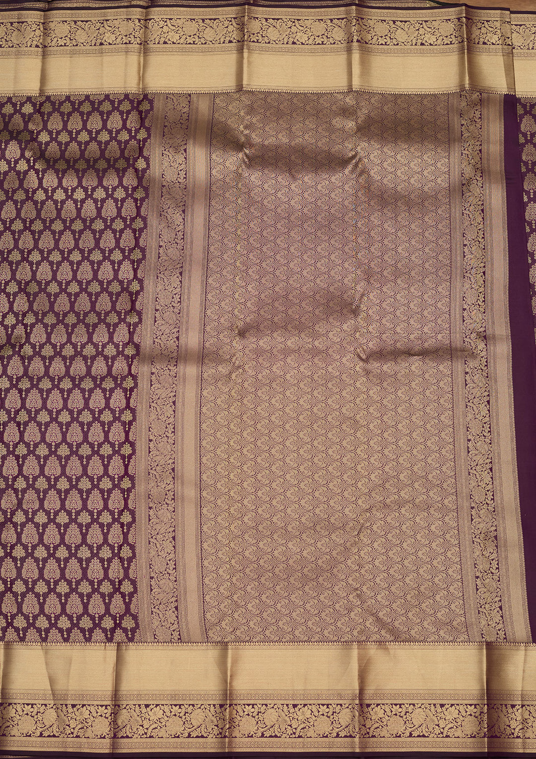 Purple Zariwork (Gold) Silk Silk Saree