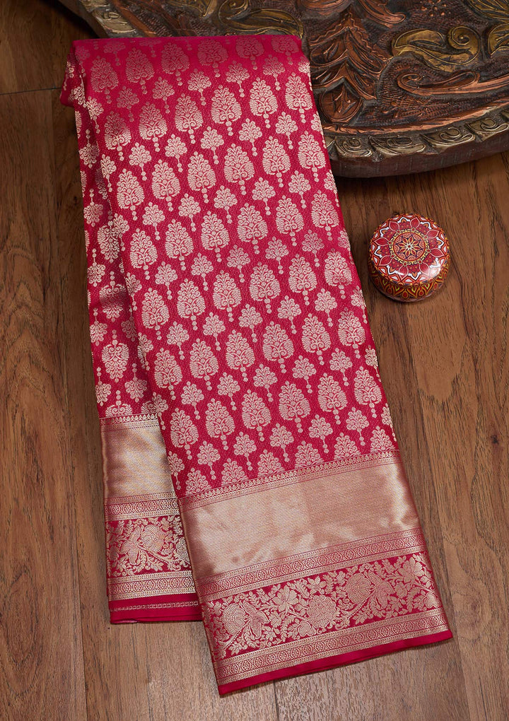 Rani Pink Zariwork (Gold) Pure Silk Silk_Saree