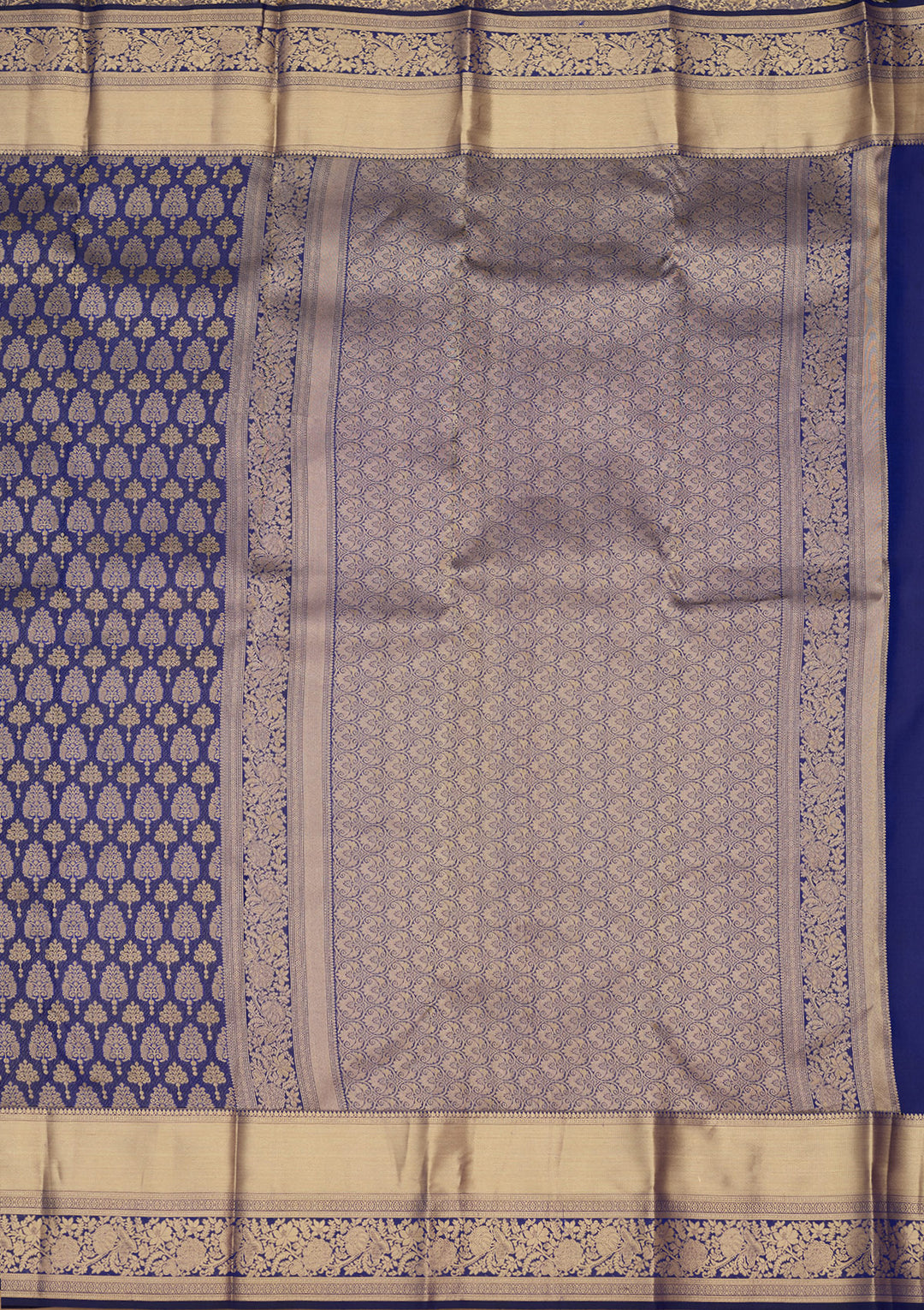 Royal Blue Zariwork (Gold) Silk Saree