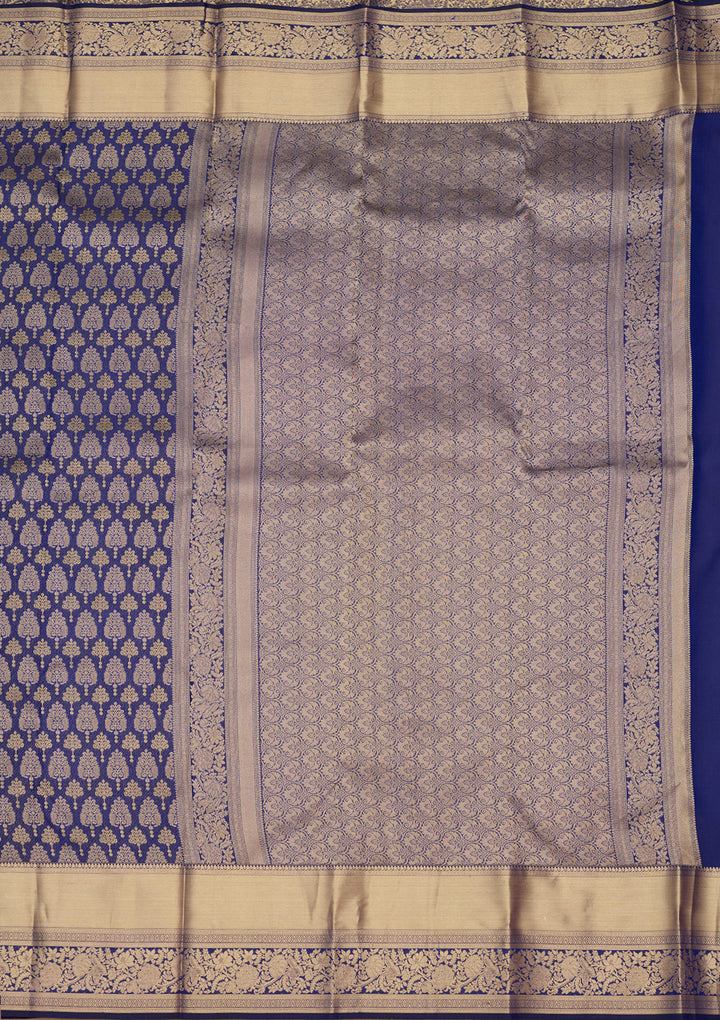 Royal Blue Zariwork (Gold) Silk Saree