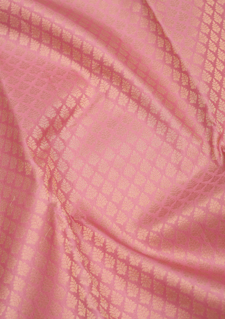 Baby Pink Zariwork Pure Silk Saree