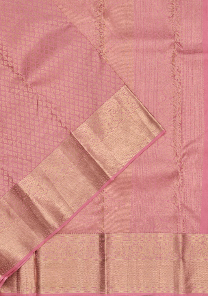 Baby Pink Zariwork Pure Silk Saree