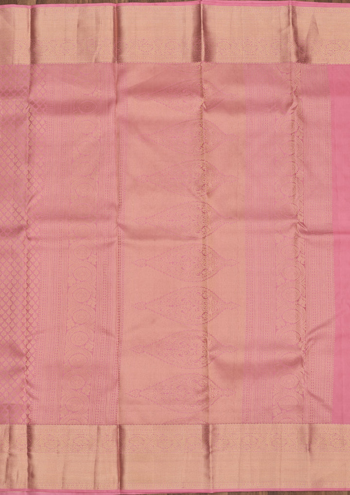 Baby Pink Zariwork Pure Silk Saree
