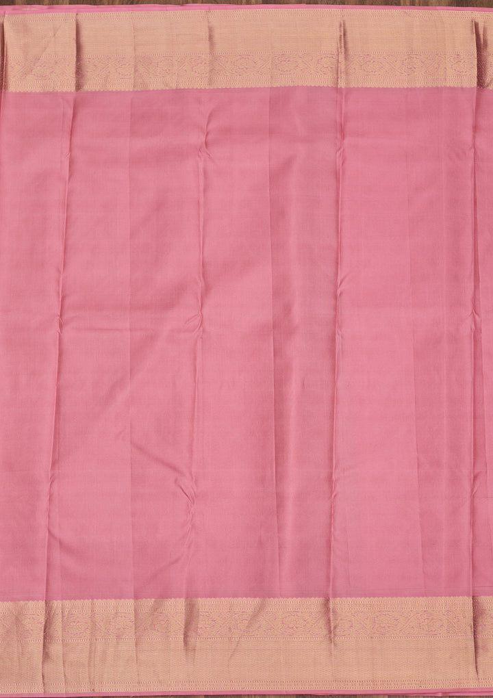 Baby Pink Zariwork Pure Silk Saree