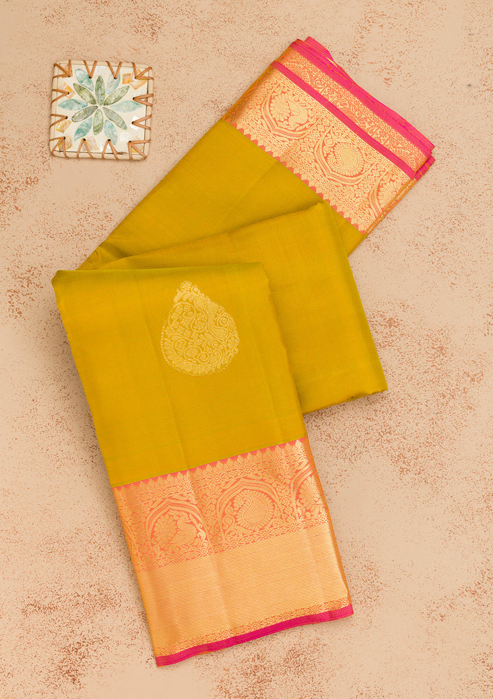 Mehendi Zariwork Pure Silk Saree
