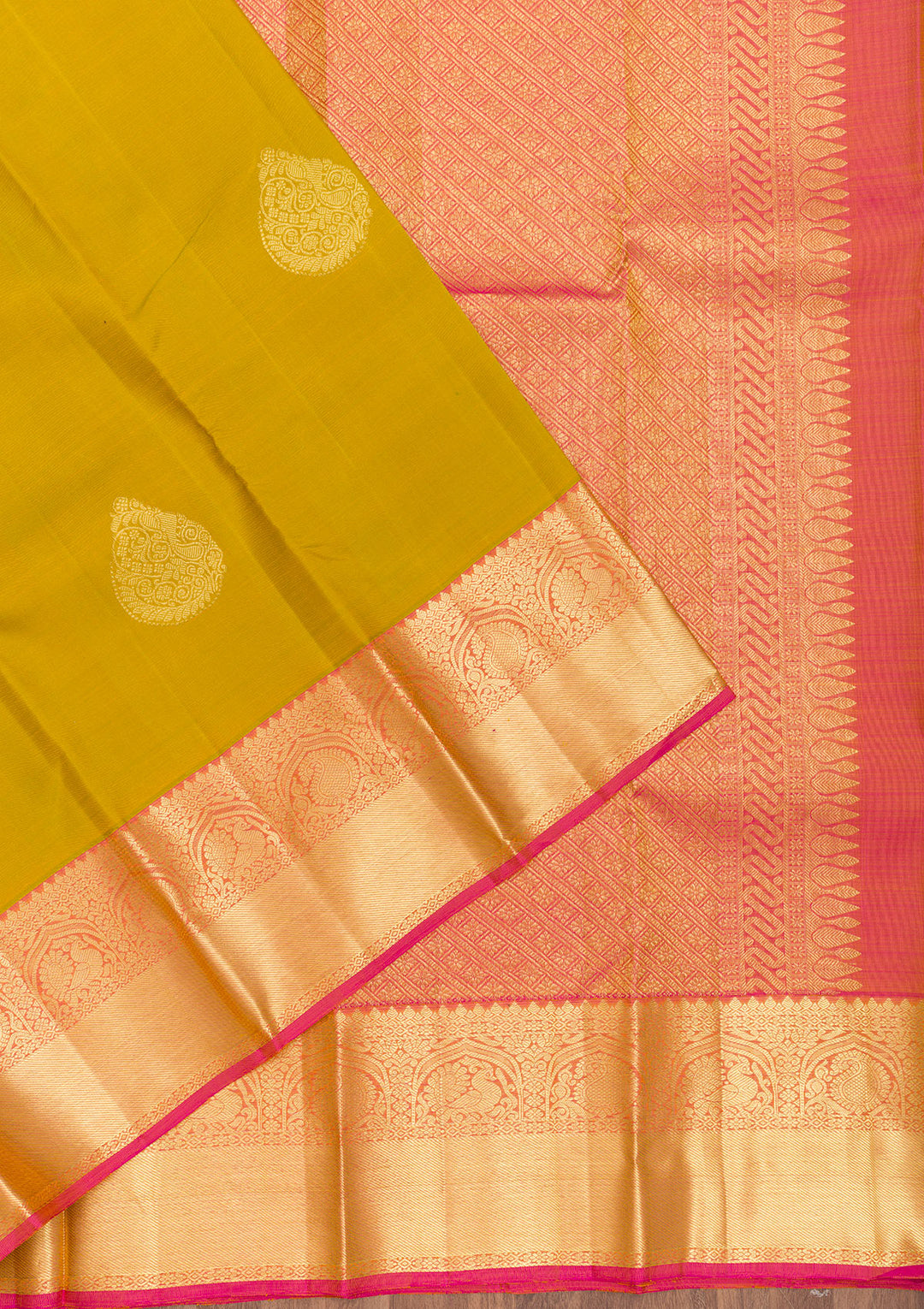 Mehendi Zariwork Pure Silk Saree