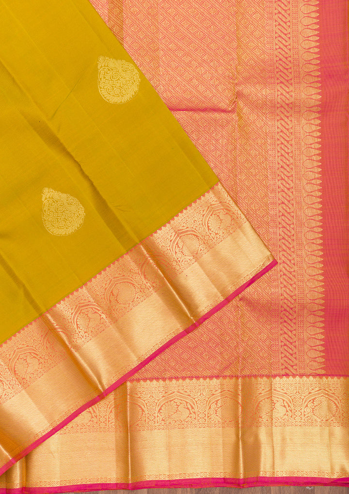 Mehendi Zariwork Pure Silk Saree