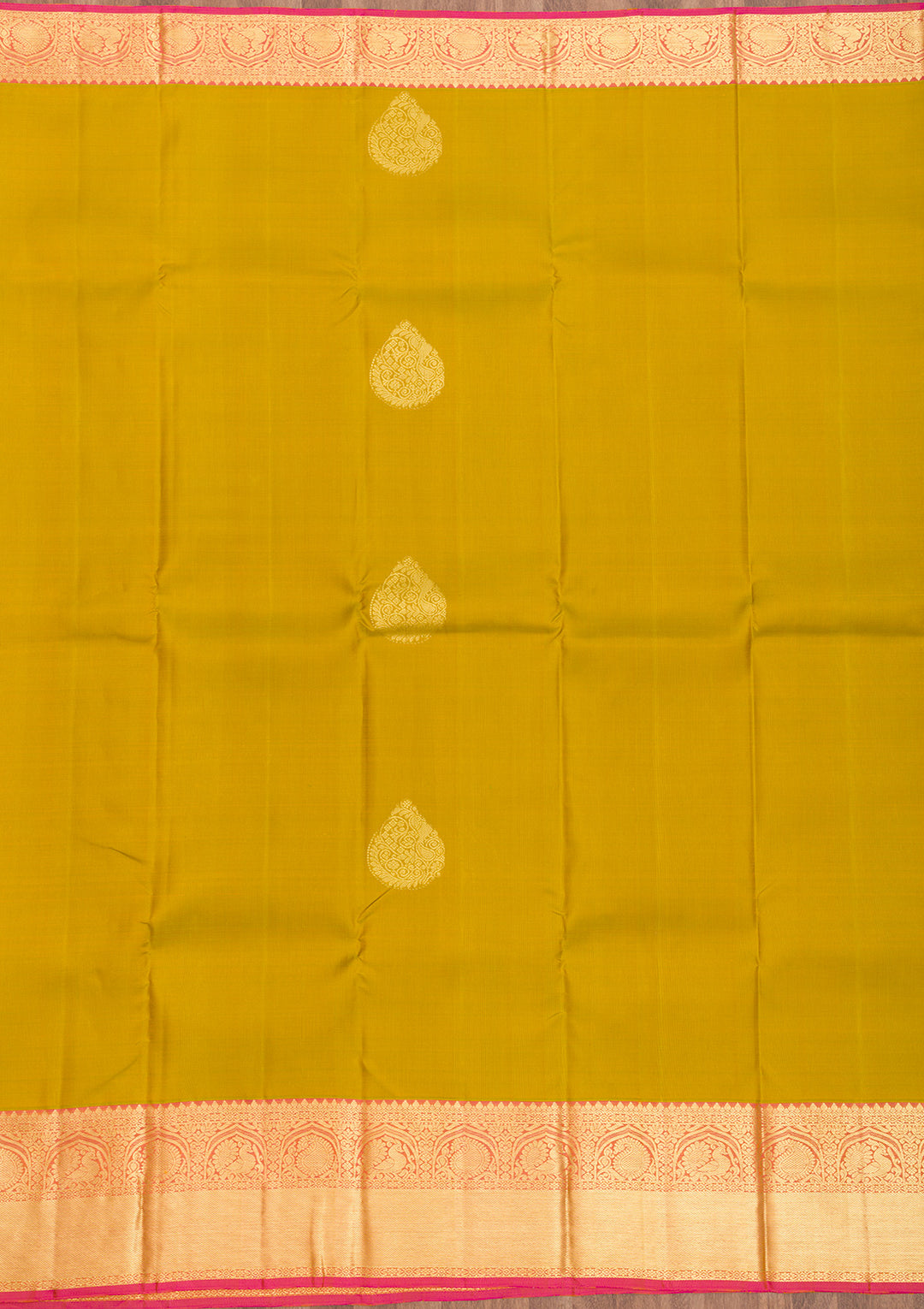Mehendi Zariwork Pure Silk Saree