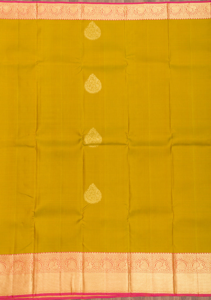 Mehendi Zariwork Pure Silk Saree