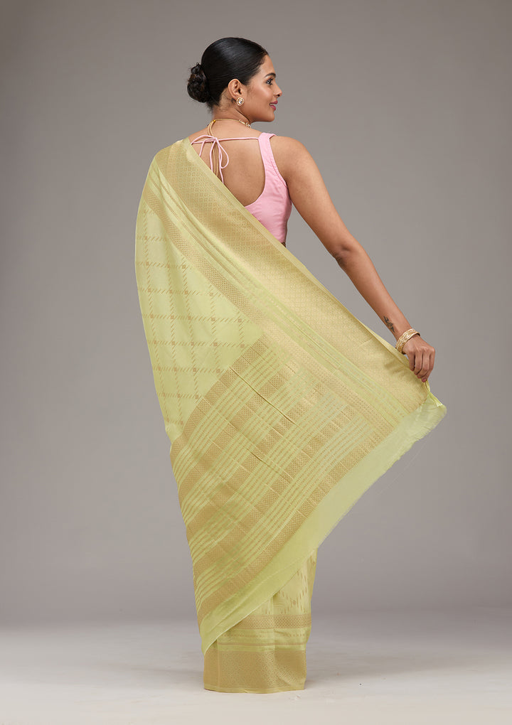 Pista Green Zariwork Georgette Saree