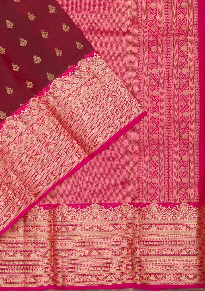 Brown Zariwork Pure Silk Saree