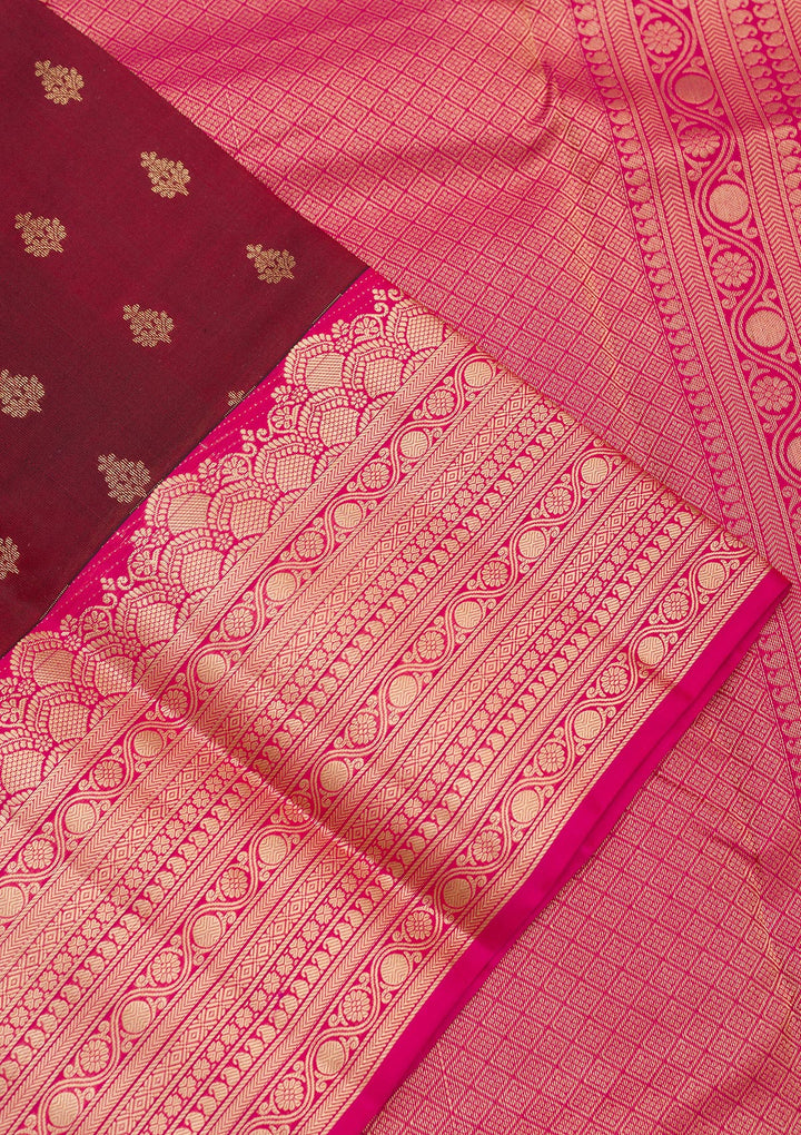 Brown Zariwork Pure Silk Saree