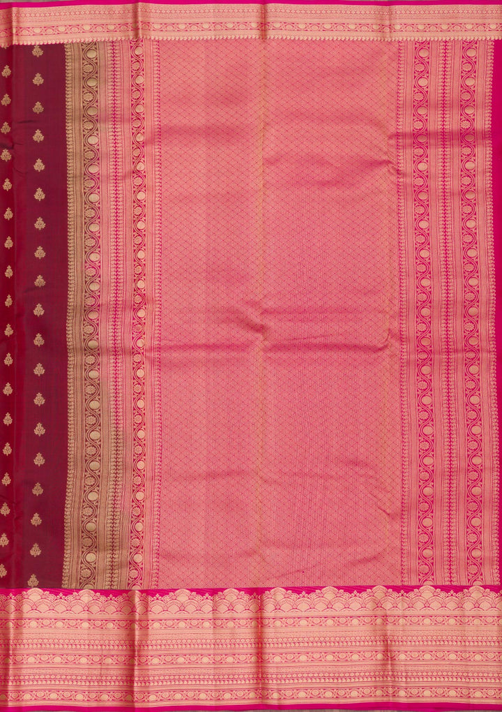 Brown Zariwork Pure Silk Saree