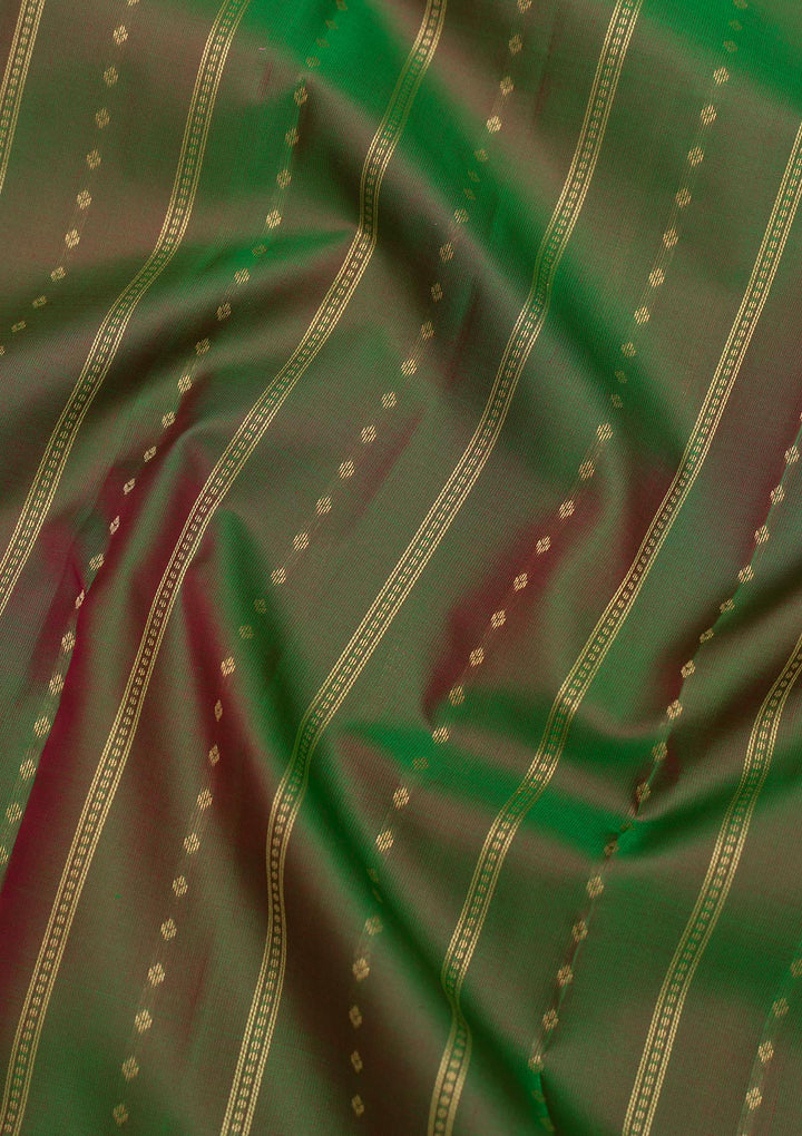 Leaf Green Zariwork Pure Silk Saree