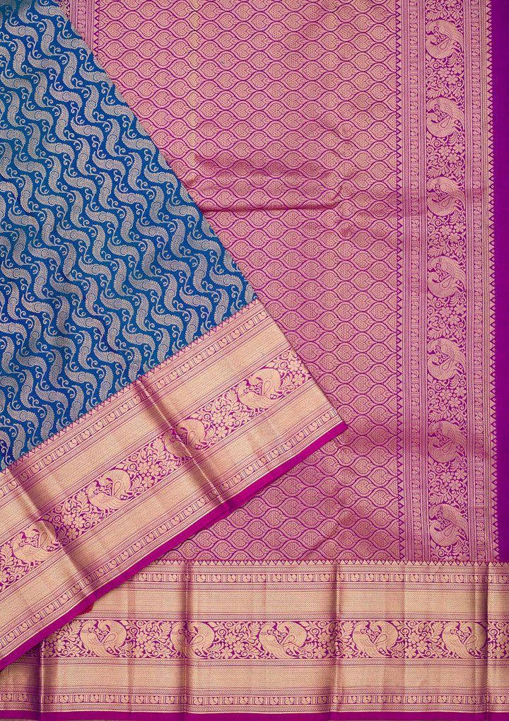 Royal Blue Zariwork Pure Silk Saree