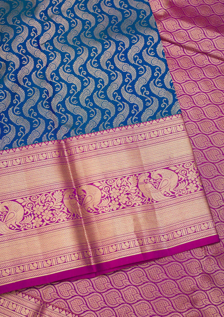 Royal Blue Zariwork Pure Silk Saree