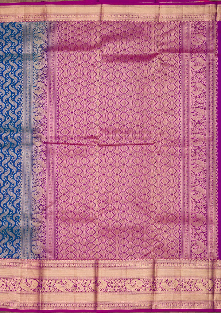 Royal Blue Zariwork Pure Silk Saree