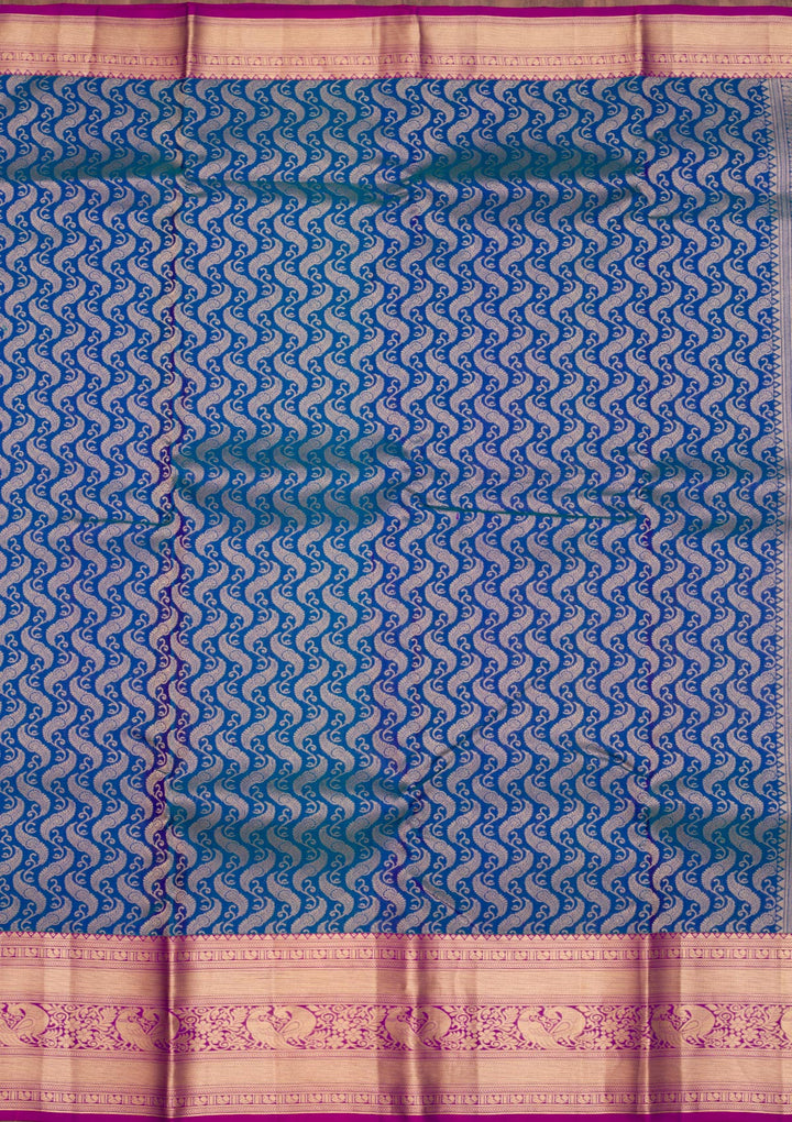 Royal Blue Zariwork Pure Silk Saree