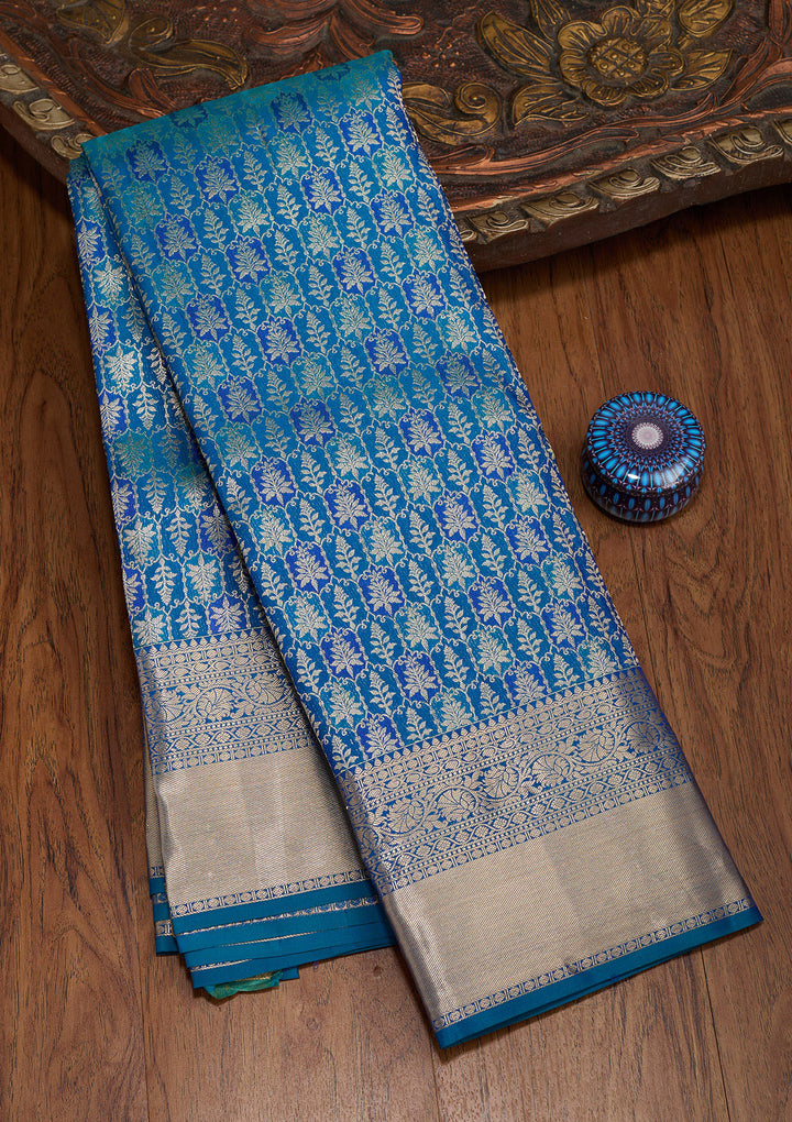 Royal Blue Zariwork Pure Silk Saree