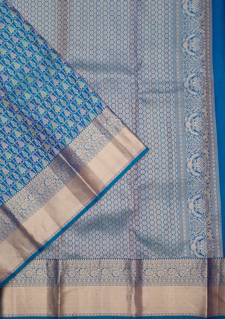 Royal Blue Zariwork Pure Silk Saree