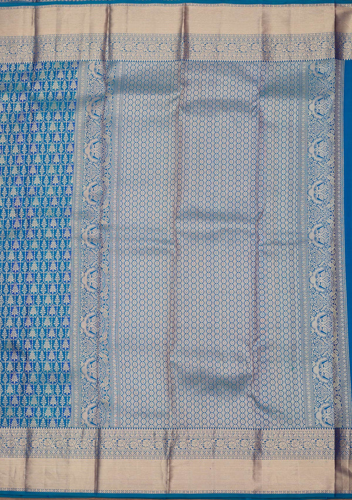 Royal Blue Zariwork Pure Silk Saree