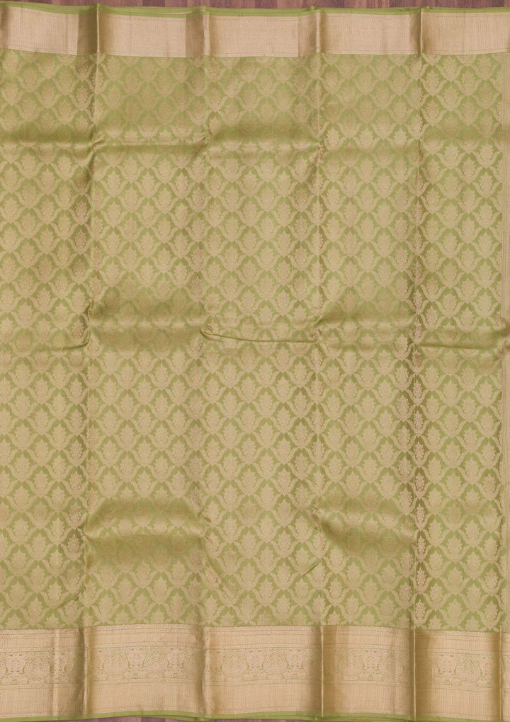 Pista Green Zariwork Pure Silk Saree