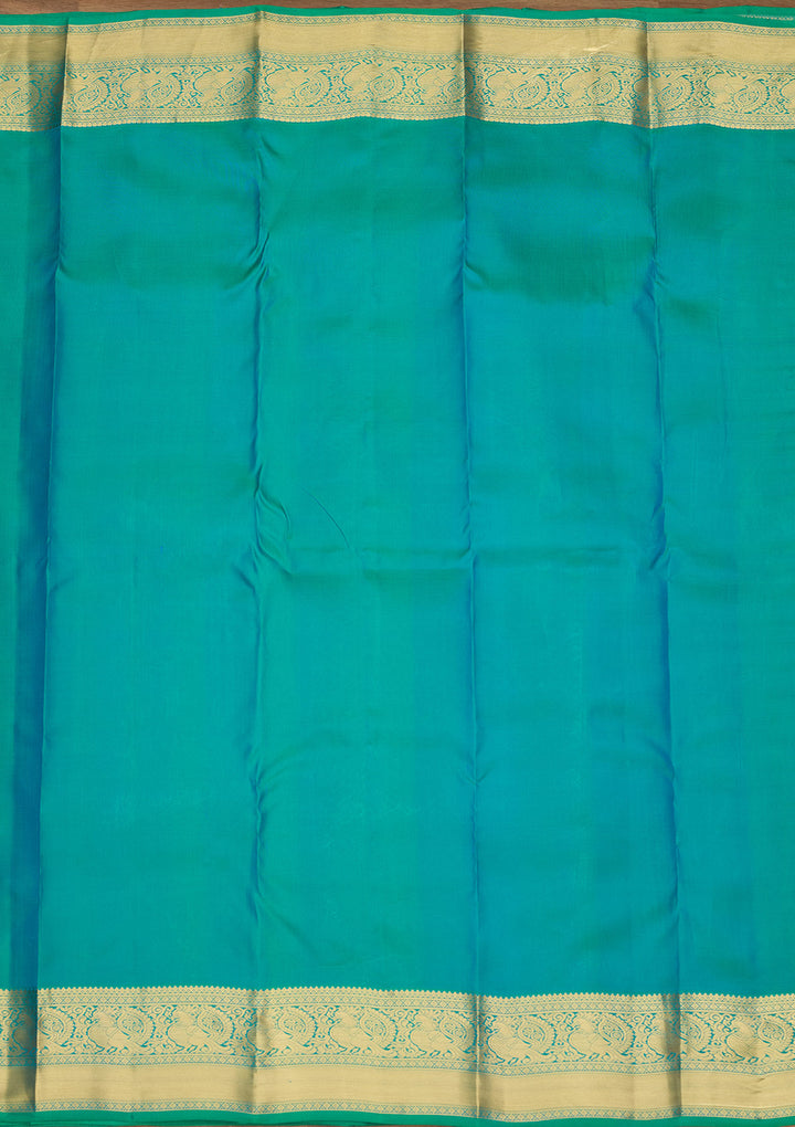 Sea Green Zariwork (Gold) Silk Saree