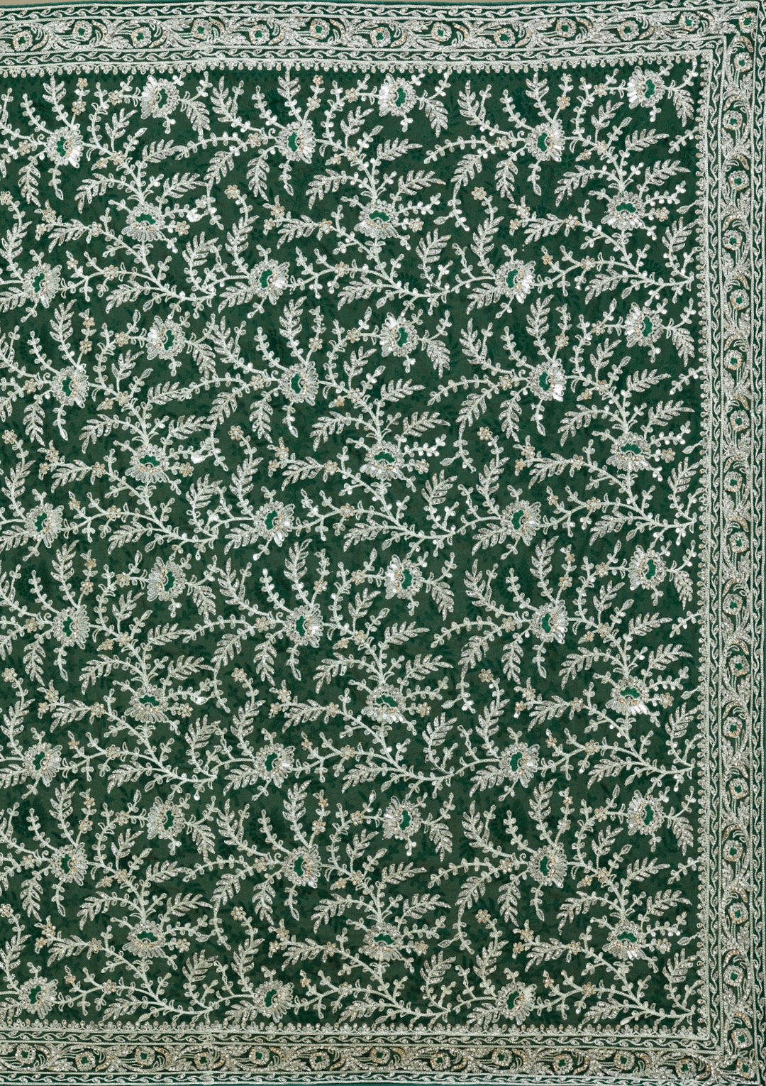 Green Zariwork Georgette Saree