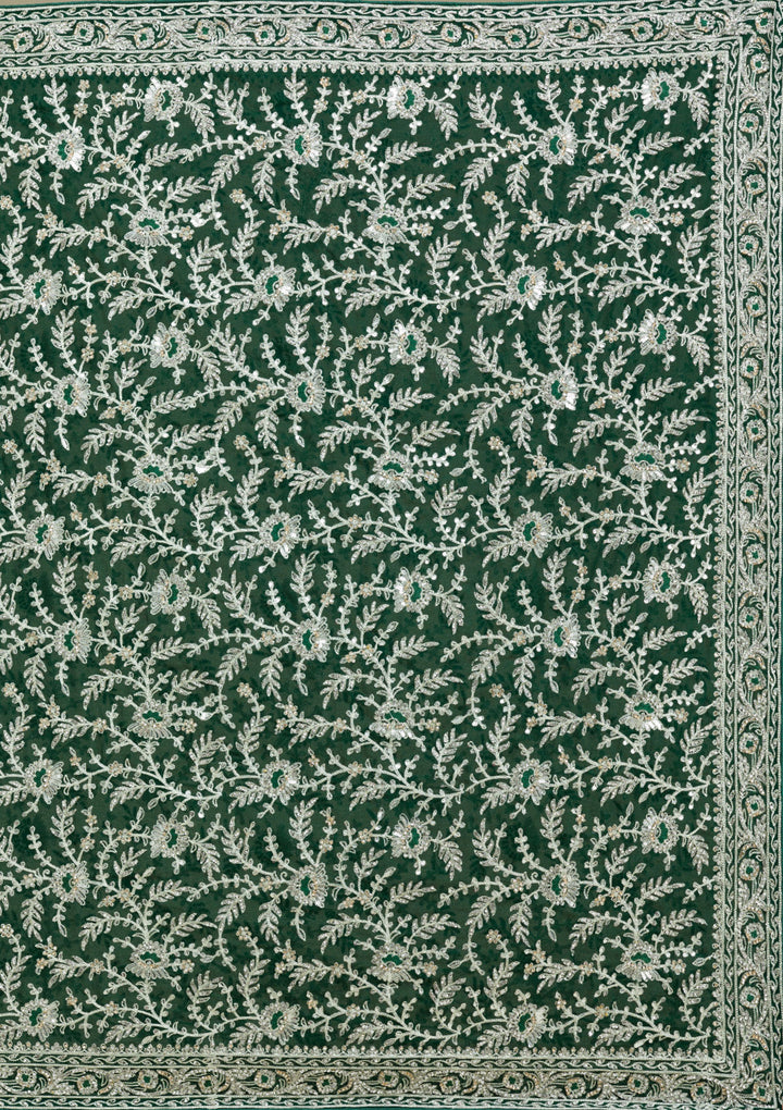 Green Zariwork Georgette Saree