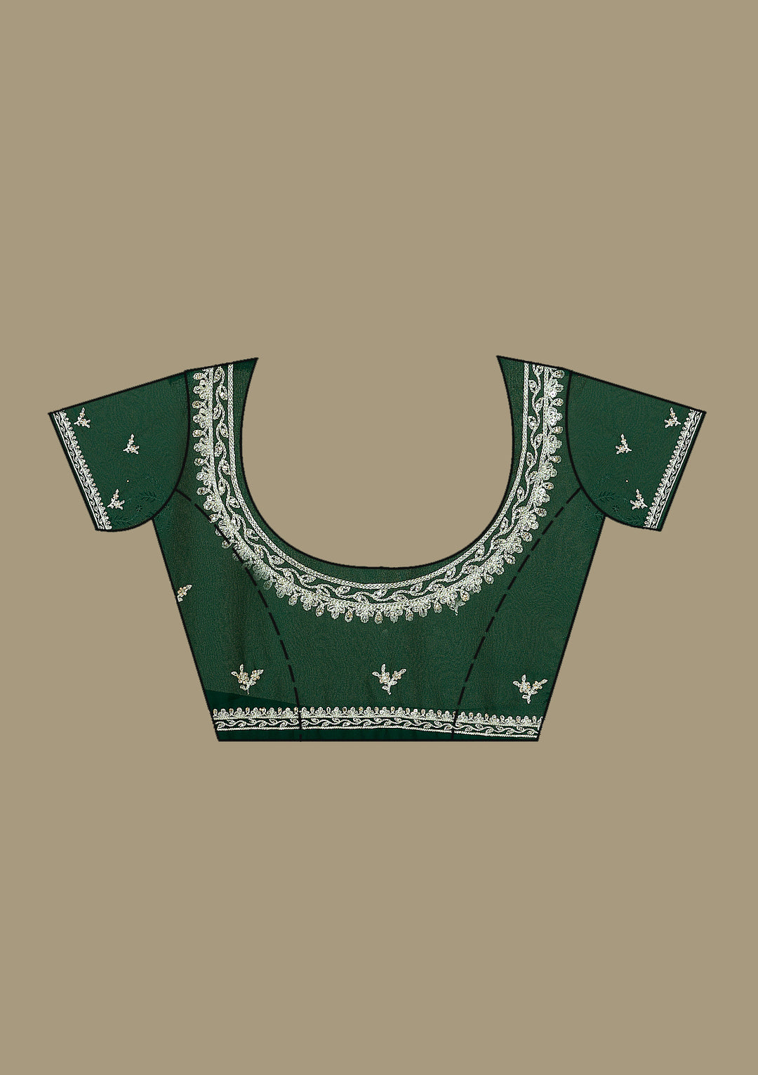 Green Zariwork Georgette Saree