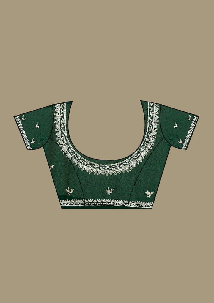 Green Zariwork Georgette Saree