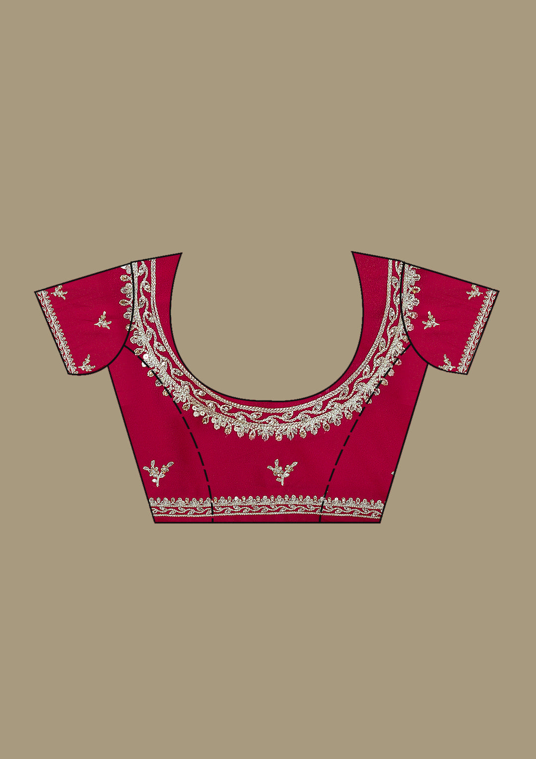 Rani Pink Zariwork Georgette Saree