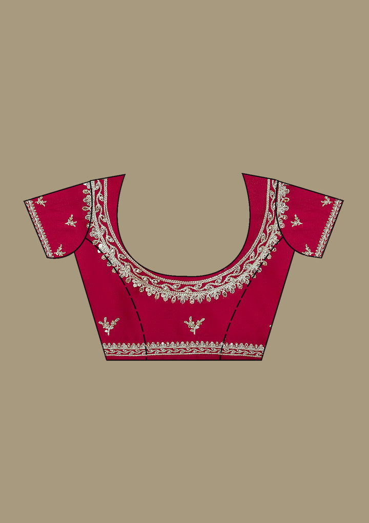 Rani Pink Zariwork Georgette Saree