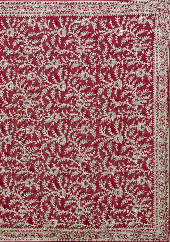 Red Zariwork Georgette Saree