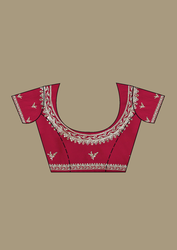 Red Zariwork Georgette Saree