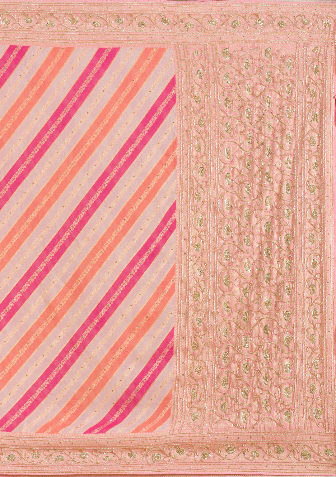 Pink Plain Georgette Saree