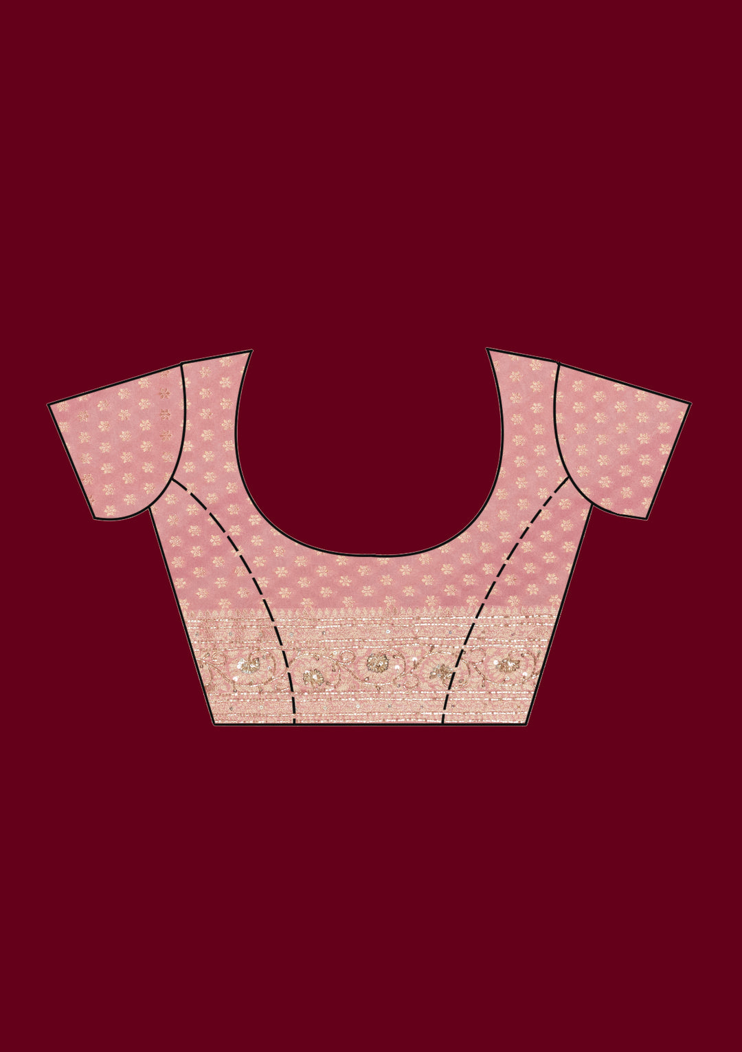 Pink Plain Georgette Saree